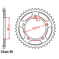 REAR SPROCKET - STEEL 42T 530P