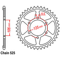 REAR SPROCKET - STEEL 46T 525P