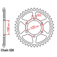 REAR SPROCKET - STEEL 41T 520P