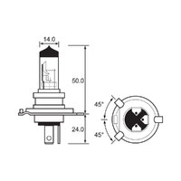 BULB - HALOGEN 12V 35/35W - H4 - P43T-38 ( ALT To HS1 PX43T )