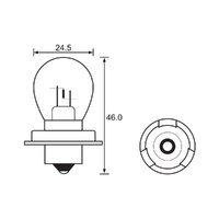 BULB - HEADLIGHT 12V 15W - P26S - A2848 (min 10 buy)