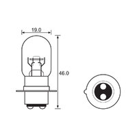 BULB - HEADLIGHT 12V 25/25W -PX15D - A2746 (min 10 buy)