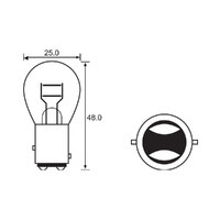 BULB - STOP TAIL 6V 21/3CP (17/5.3W) - BAY15D (min 10 buy)