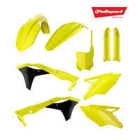 Z - POLISPORT MX KIT KAWASAKI KX250F 17-19 - FLUORO YELLOW (INCL F/G)