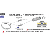 ARROW 71414MI [RAS]: LINK PIPE 1:2 N-C SST RE 72613 - KTM 950SM 06>09    [2