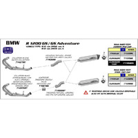 ARROW 71466MI [RAS]: LINK PIPE SST RE #71689 SIL - BMW R1200GS/ADV 10>12 [2