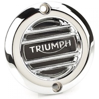 Triumph Genuine Ribbed Chrome Clutch Badge, Triumph Classics 2016- (A9610251)