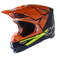 ALPINESTARS SM8 FACTORY HELMET - BLU/FLU ORG/FLU YEL