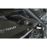 R&G AERO CRASH PROTECTORS BLACK NO-CUT TRI 675 DAYTONA '13-