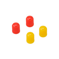 DRC VALVE CAPS PLASTIC | RED/YELLOW | 4 PCS