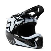 FOX V1 LEED HELMET BLK/WHT /S