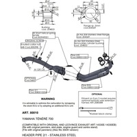 LV HEAD PIPES | STAINLESS | TENERE 700 19> (orig. & LV exhaust) (orig. skid plate, engine guard, c stand, pann)