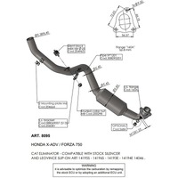 LV HEAD PIPES | STAINLESS | X-ADV 17> (compatible w orig. & LV exhaust)