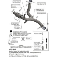 LV LINK PIPE (CAT ELIM.) | STAINLESS | MSTRADA 950/S 21> (Comp w orig. exhaust, pann, under cowl)