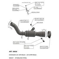 LV LINK PIPE (CAT ELIM.) | STAINLESS | ZX-10R / RR NINJA 21> (orig. & LV exhaust)