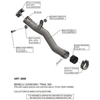 LV LINK PIPE (CAT ELIM.) | STAINLESS | LEONCINO/TRAIL 500 17>  (orig. & LeoVince exhaust)