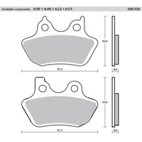 SBS 826H.CT FRONT/REAR PADS | CARBON STREET AMERICAN V-TWIN