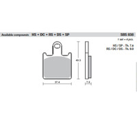 SBS 838DC FRONT PADS | DUAL CARBON RACE (RACE USE ONLY)