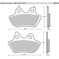 SBS 846H.CT FRONT/REAR PADS | CARBON STREET AMERICAN V-TWIN