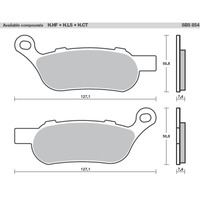 SBS 854H.CT FRONT/RAR PADS | CARBON STREET AMERICAN V-TWIN