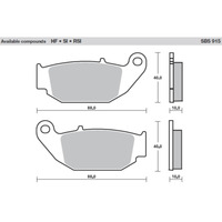 SBS 915HF FRONT/REAR PADS | CERAMIC STREET