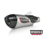 Yoshimura Alpha T Works Street Slip-On Exhaust Suzuki GSXR 1000 2017-2018 - Stainless Steel/Carbon Fiber