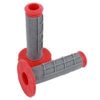 ZETA GRIPS RACE MX | HALF WAFFLE / OPEN END | RED/GREY **NLA**