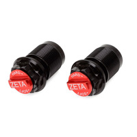 ZETA FORK BOTTOM ADJUSTER CAPS | KYB AOS | BLACK/RED PAIR