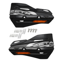 ZETA HANDGUARD SHIELDS ONLY | XC SHIELD + FLASHER | ORANGE LENS | BLACK